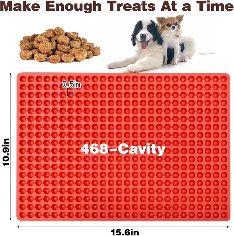 468-Cavity Mini round Silicone Mold/Chocolate Drops Mold/Dog Treats Pan/Semi Sph gallery