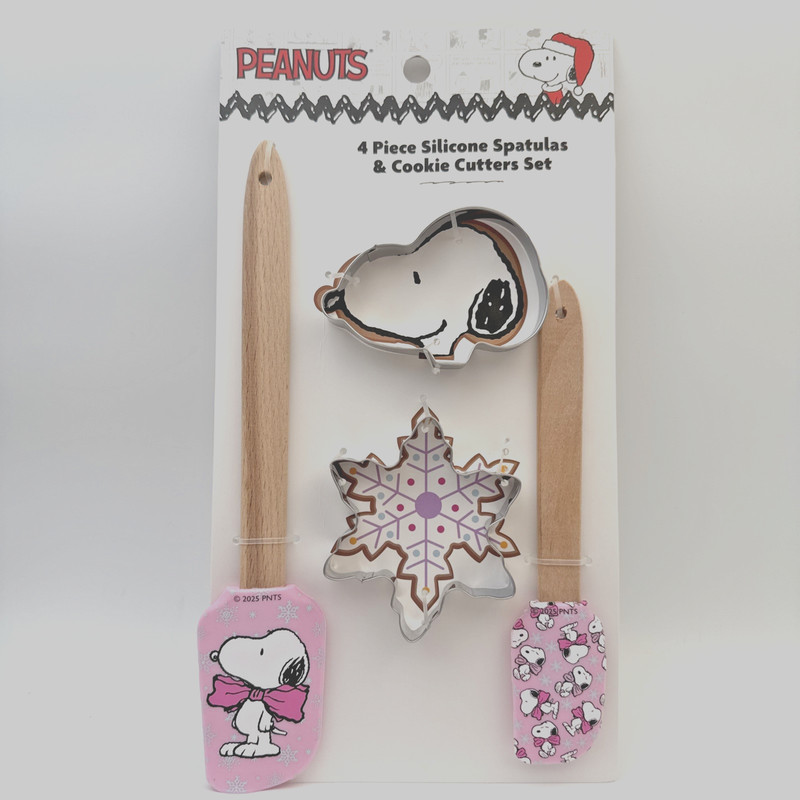 Peanuts Snoopy & Woodstock Spatula & Cookie Cutter Set New, Factory Zip-tied