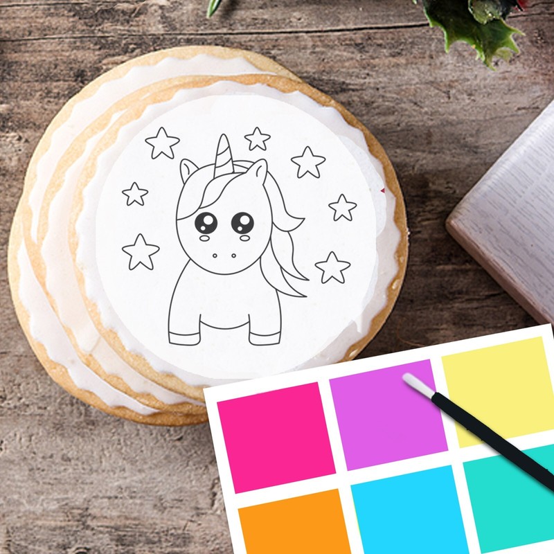 Unicorns Horse Unicorn Pre-cut Edible PYO Cookie Toppers
