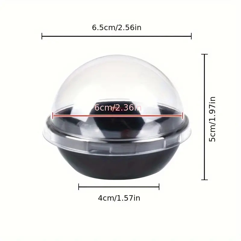 10PCS Round Pastry, Cupcake Spherical Box, Transparent Packaging(Gold) gallery