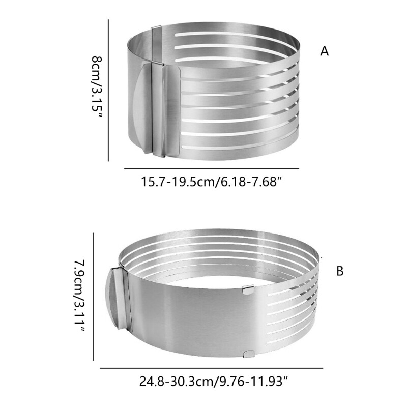 Cutter Leveler Stainless Steel Cake Slicing-Ring 16-20cm DIY Baking gallery