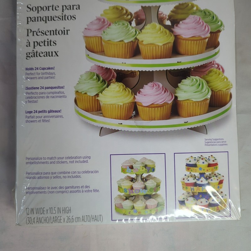 Wilton Cupcake Stand-White 12" X 10.5" Holds 24 Cupcakes Cardboard New In Pack gallery