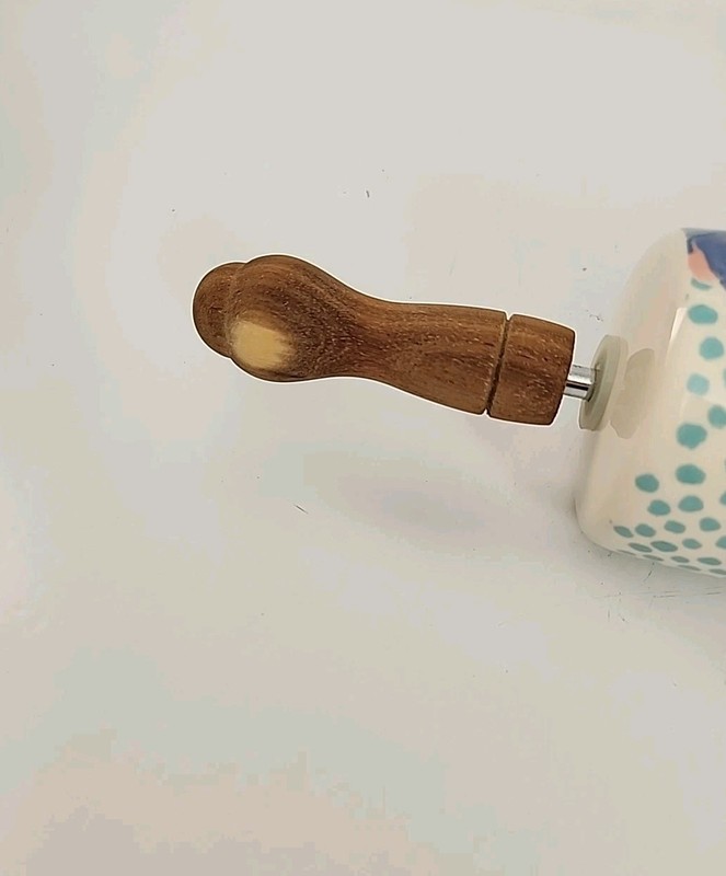 Pioneer Woman SPRING MELODY Floral Ceramic Wooden Rolling Pin Retired gallery