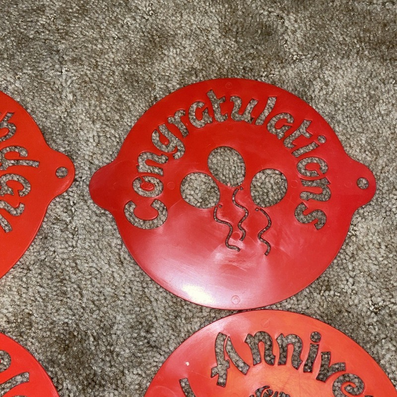 Vtg Checkerboard Cake Decorating, Wilton 8” Pan, 9” Circle Base, 4 Stencils 8” gallery