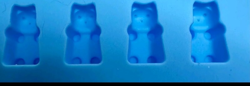 2 Tiny Teddy Bear Food Grade Silicone Candy Chocolate Mold with Dropper gallery
