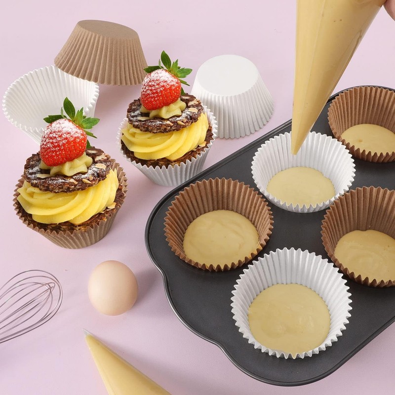 Jumbo Cupcake Liners Natural Muffin Baking Cups 300-Count No Smell Food Grade gallery