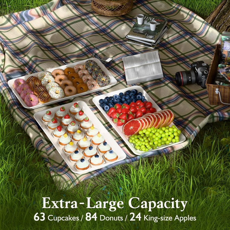 NEW Extra Large 3 Tier Serving Tray & Cupcake Stand Holds 63 Cupcakes Black gallery