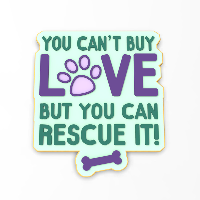 Rescue Dog Cookie Cutter & Stamp | Adopt Shelter Pets Animals Paw Print Bone gallery