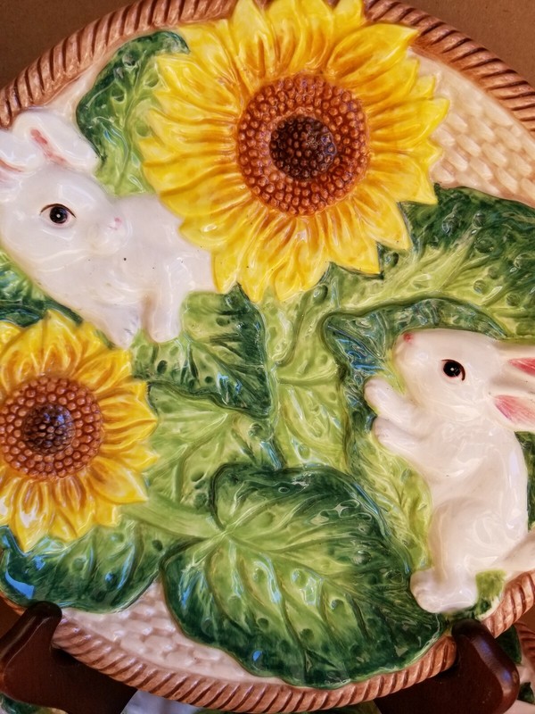 2pc STRATA GROUP Easter Bunny Banquet 8 1/2" Desert Plate gallery