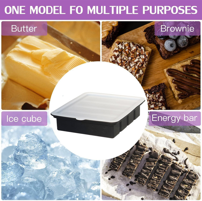 Silicone Butter Mold with Lid - Non-Stick Butter Tray for Making 4 Butter Sticks gallery