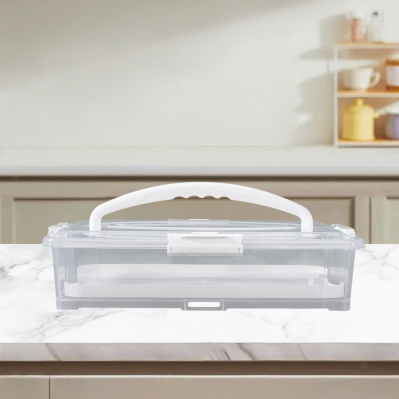 Portable Cake Carrier Cake Storage Container Sturdy with Handle Cake Box for gallery