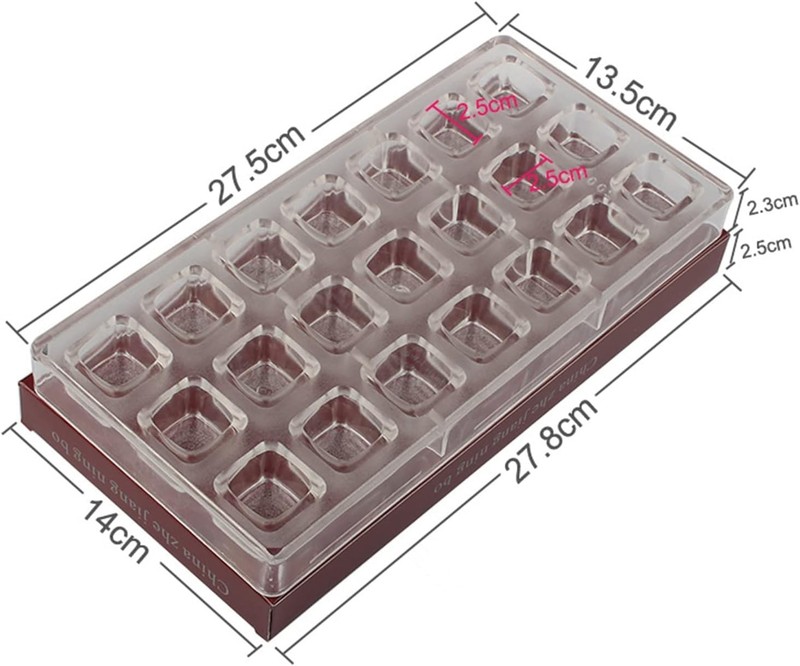 21 Grid Polycarbonate Chocolate Candy Making Mold Cube Shape Scraper Tool gallery