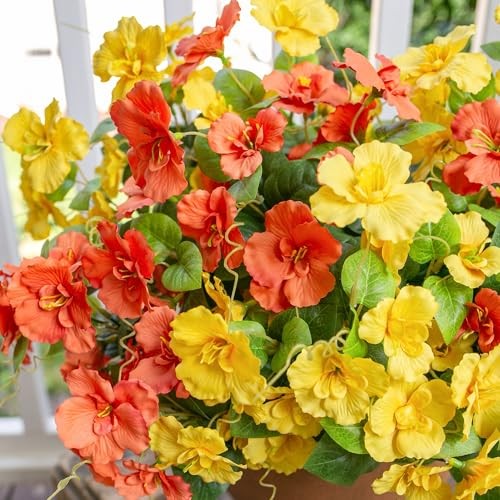 Fake Hibiscus Artificial Flowers for Outdoors Spring Summer 6 Bundles 2mixhc gallery