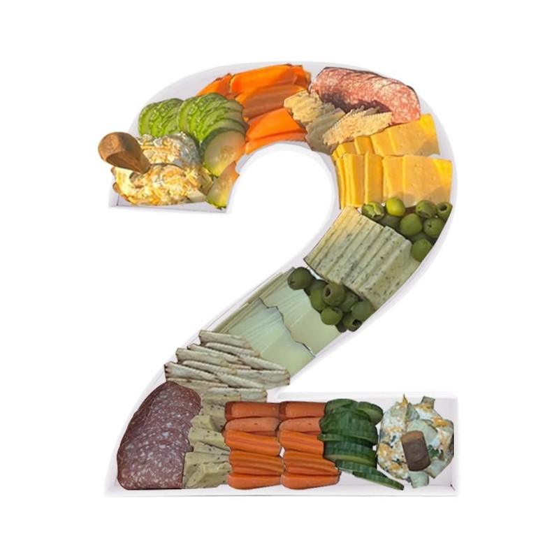 15 inch Cardboard Number 2 Shape Box Fillable Food Charcuterie Board Tray