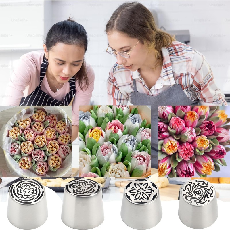 Mother Day Gift Extra Large Russian Piping Tips Cake Decorating Kit Silver gallery