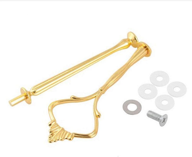 4 Sets of 3 Tier Cake Stand Hardware, 2 Styles Golden Tiered Fruit Dessert Servi gallery