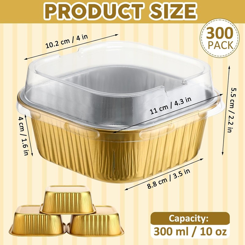 Disposable Mini Cake Pans 300 Pack 10 oz Aluminum Silver gallery