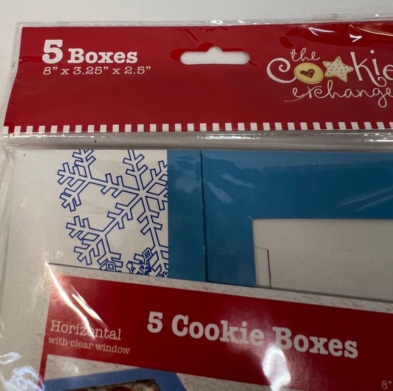 THE COOKIE EXCHANGE Holiday Cookie Boxes 5-Pack Snowflake Design Food Safe gallery