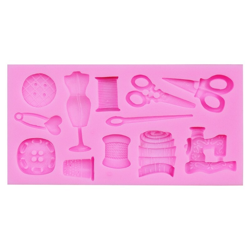 Silicone Button Scissors Shape Fondant Chocolate Moulds DIY Sugar Dessert Decors
