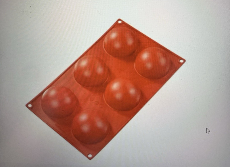 Fat Daddio’s Silicone Bakeware 6-Cavity Chocolate Bomb Mold