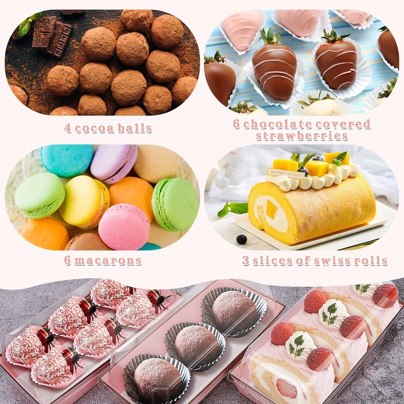 100Sets Mother's Day Treat Boxes Chocolate Covered Strawberries Boxes with Cl... gallery