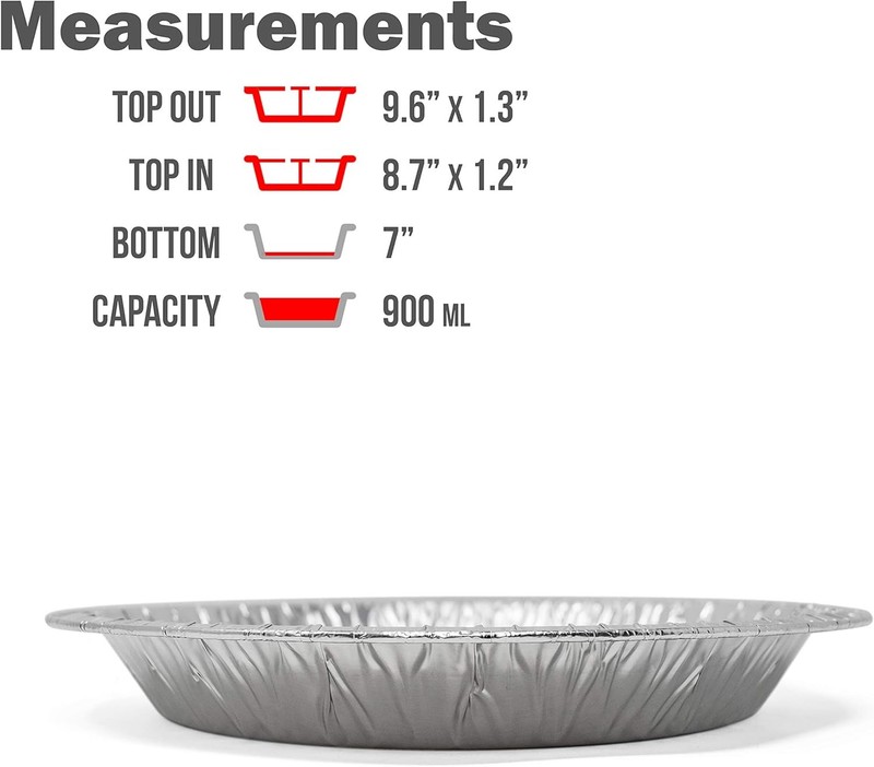 Fig & Leaf (60 Pack) Premium 9-Inch Pie Pans l Pie/Tart Pans, Silver gallery