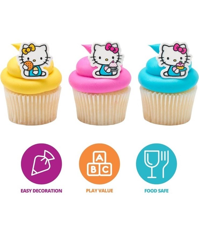 DecoPac Hello Kitty® Rings, 72 Cupcake Toppers Decorations Hello Kitty gallery