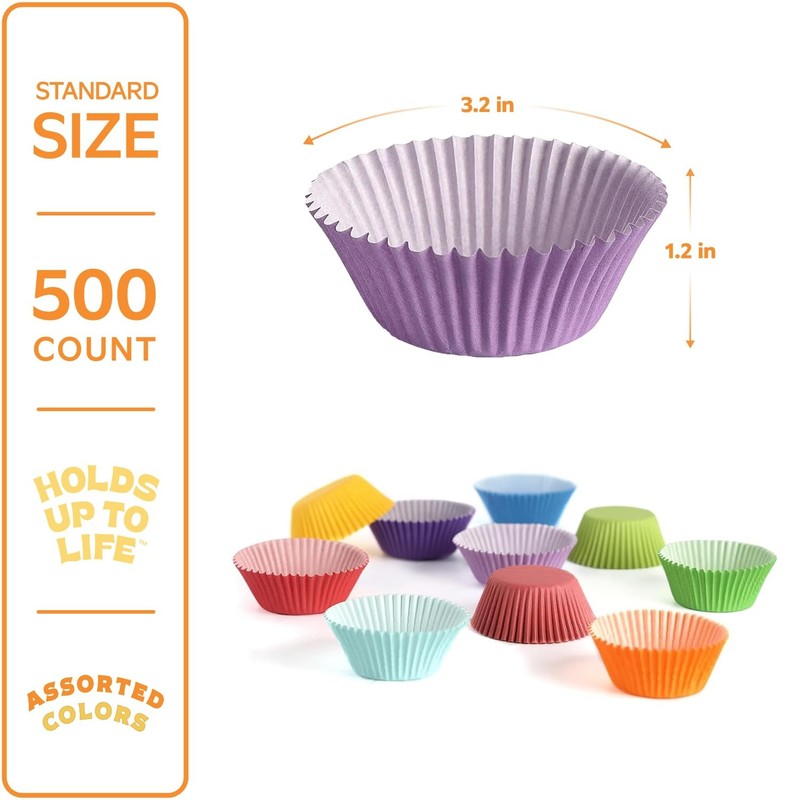 500pcs Standard Colorful Muffin Liners Cupcake Liners For Baking Food Grade gallery