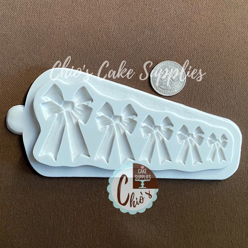 Bow Silicone Mold, 5 different sizes gallery