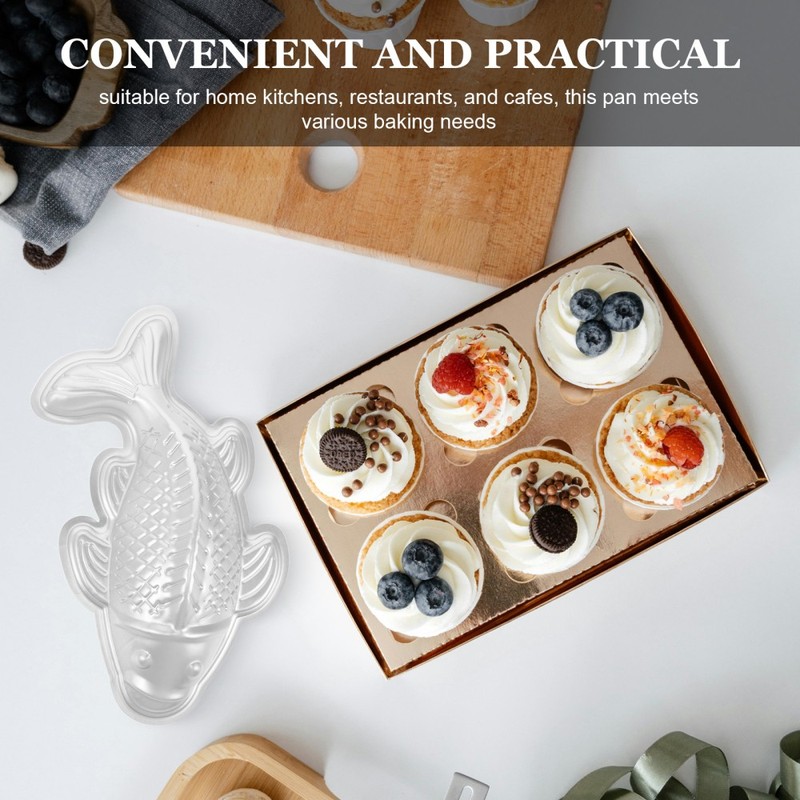 2pcs 3D Fish Cake Mold Set Aluminum Alloy Koi Shape Biscuit Cookie Baking Pan gallery