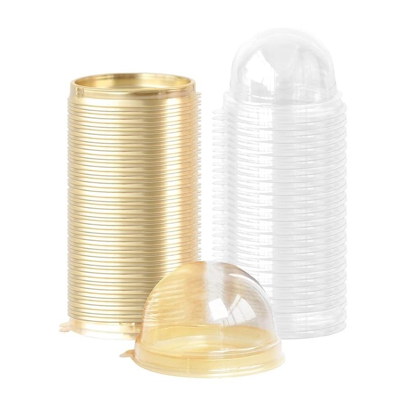 Clear Plastic Cake Boxes Round Cupcake Holders Mini Dessert Packaging with Lids gallery
