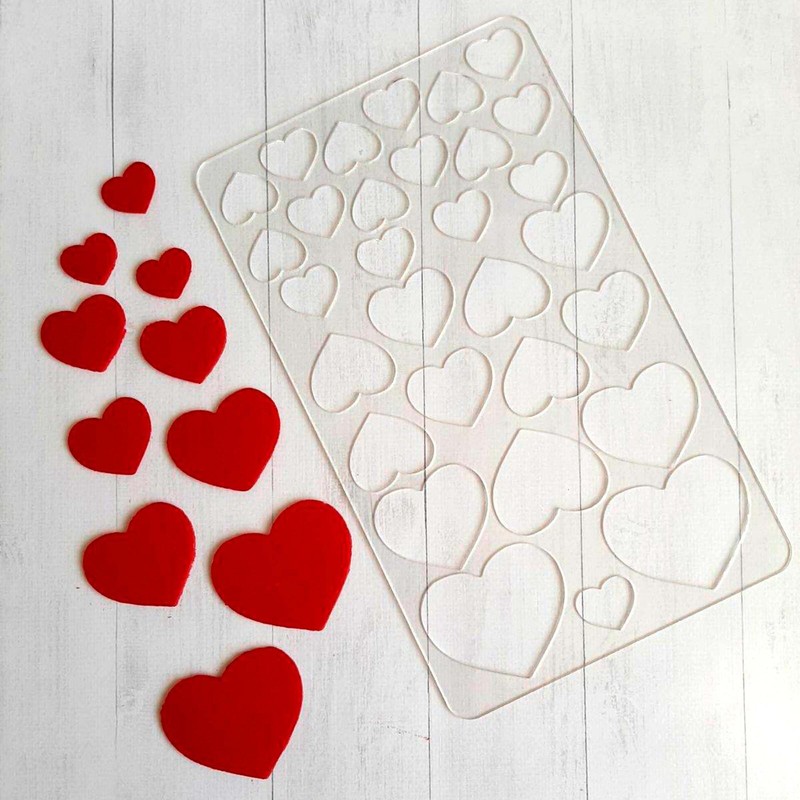 Heart 1 Chocolate Candy Mold, Plastic Chocolate Stencil, St. Valentine's Day gallery