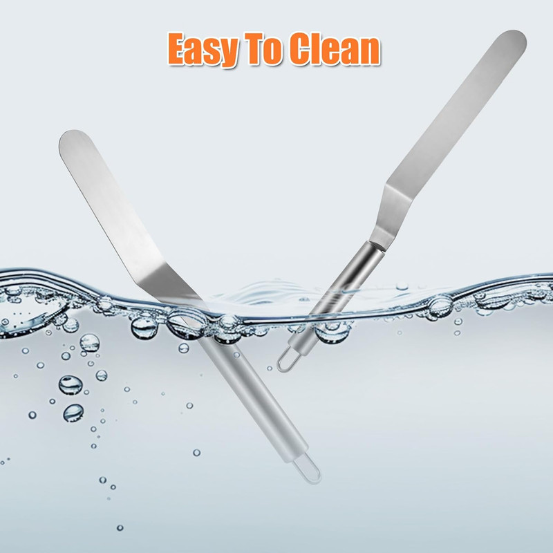 2 PCS Offset Spatula，Premium Stainless Steel Cake Decorating Tools - One Set In gallery