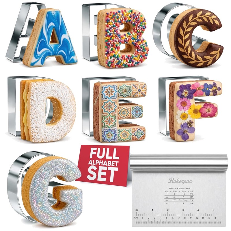 Big Alphabet Letters Cookie Cutters – 26 Pcs Stainless Steel