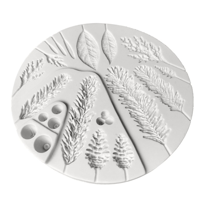 Pinecone Fondant Mold Winter Foliage Flower Silicone Mold Pine Branch Resin Mold gallery