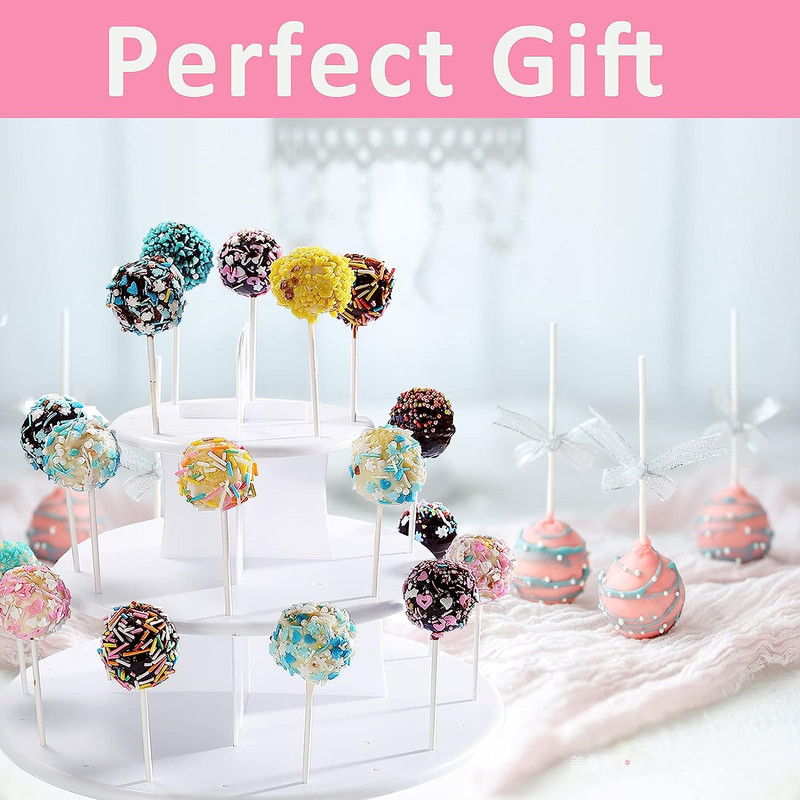 Cake Pop Maker Set Including Silicone Lollipop Molds, 3 Tier Display Stand, Sili gallery