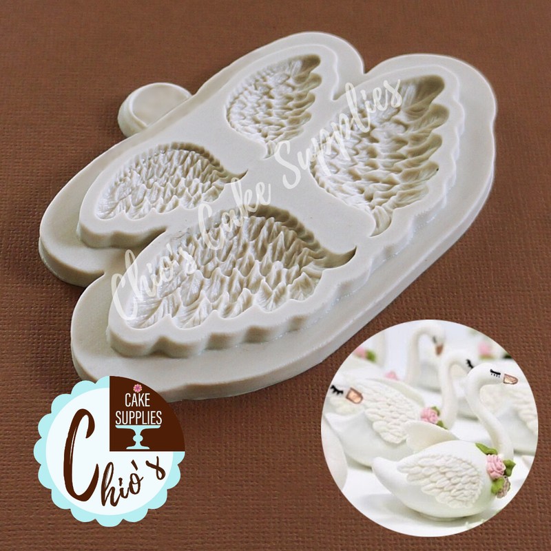 Wings silicone mold, 4 cavities, 2 pairs of wings, different sizes. gallery