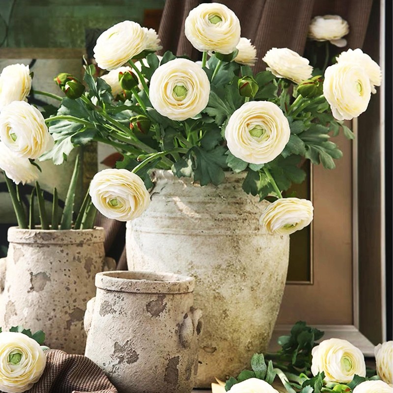 Voeligt 10Pcs Artificial Ranunculus Flowers Real Touch Faux Flowers For Vase gallery