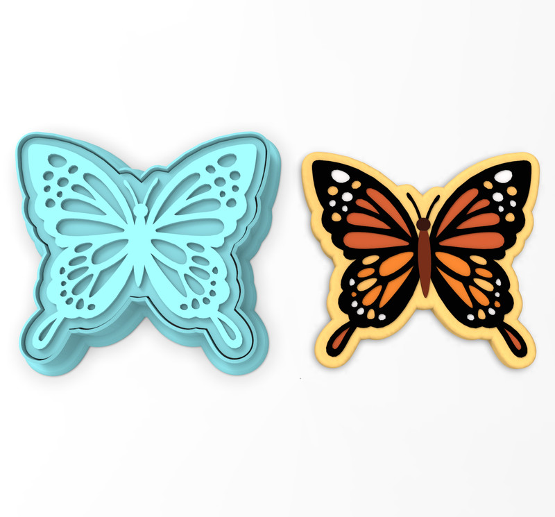 Monarch Butterfly Cookie Cutter & Stamp | Bug Insect Caterpillar Spring Flower