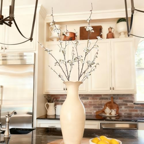 2 Pcs Cherry Blossom Branches Long Stems Fake Flowers for Spring Summer White gallery
