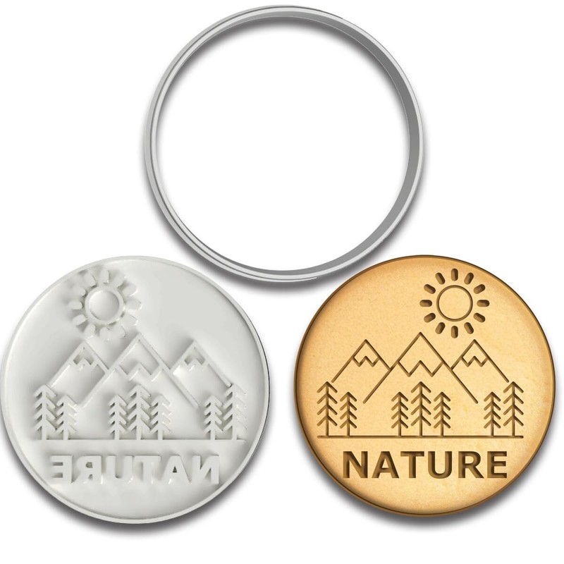 Nature Escape Mountain & Tree Cookie Cutter – 3.75×3.75 Inches
