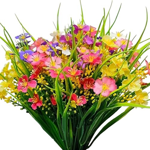 12 Bundles Artificial Flowers for Outdoor: UV Resistant Faux Silk Wildflowers gallery