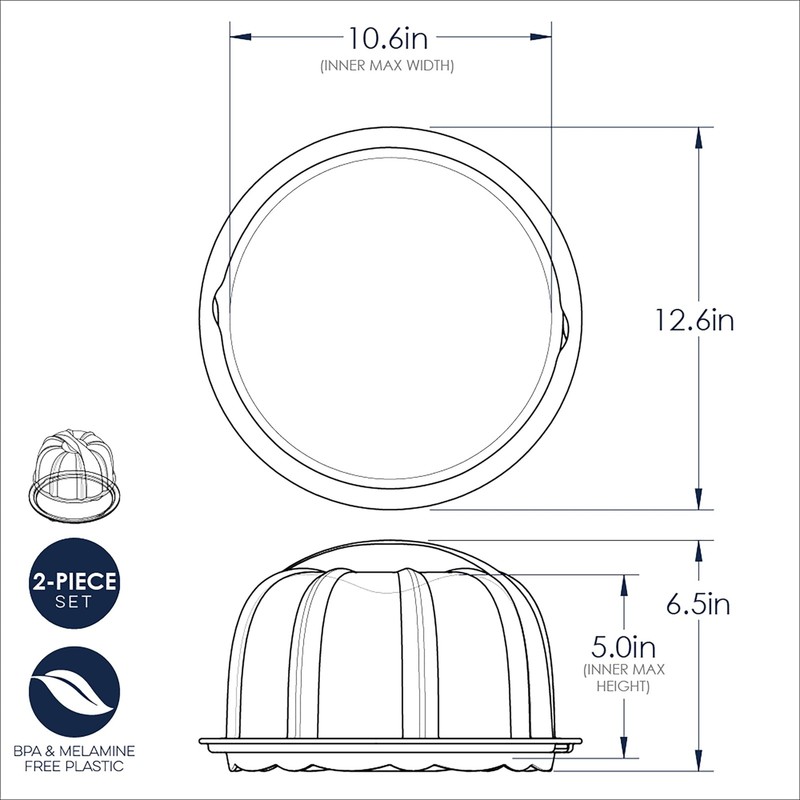Nordic Ware Translucent Bundt Cake Interior 10.7 x x 6.1 in, Sea Glass gallery