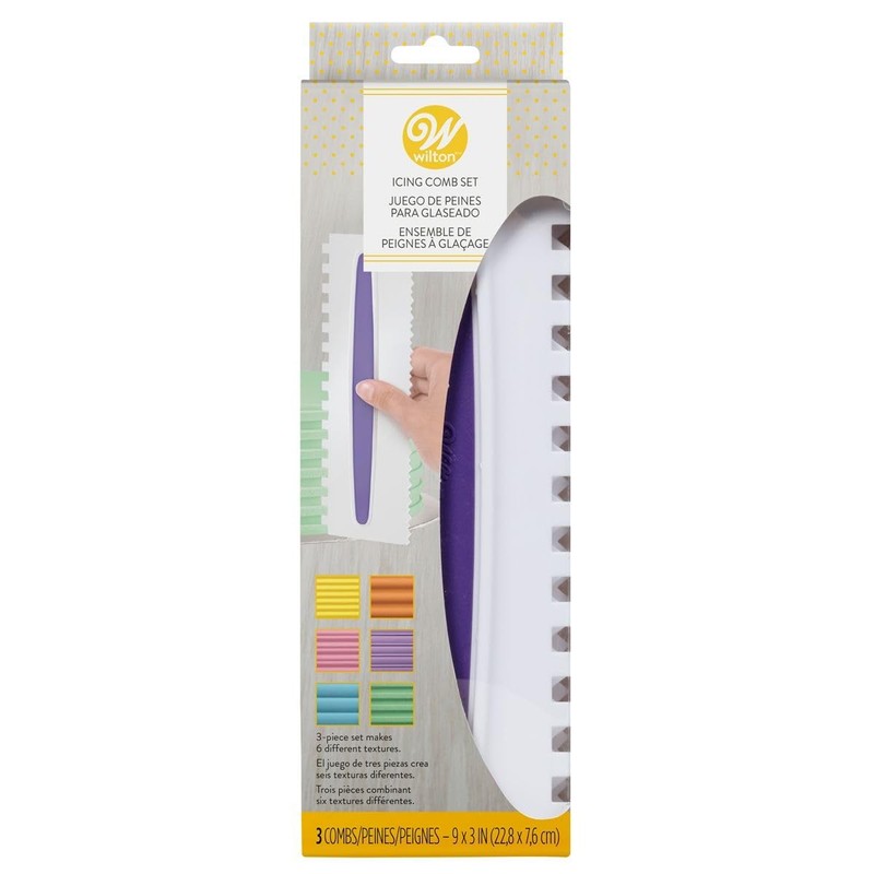 Wilton Icing Smoother Comb Set-3 Piece, White/Purple