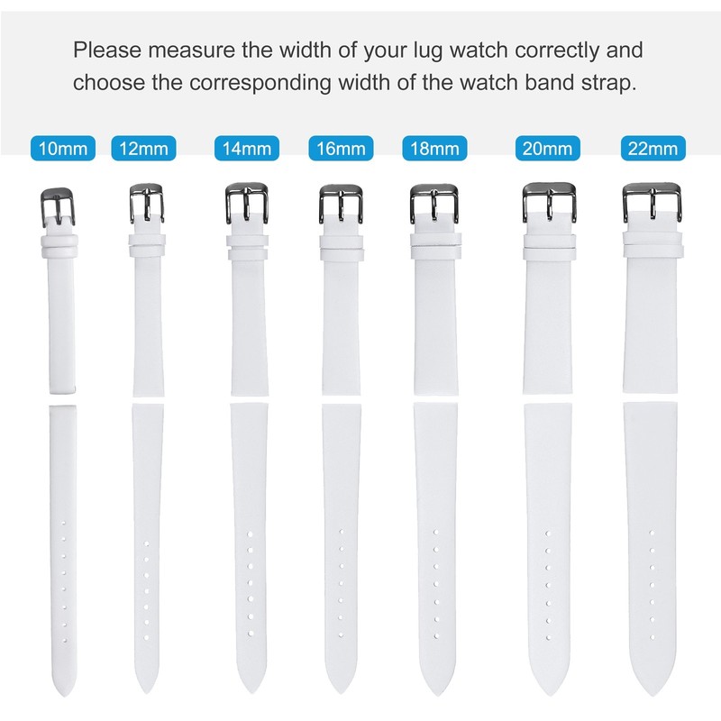 Genuine Leather Strap 20mm for Watch with White/Black Buckle gallery