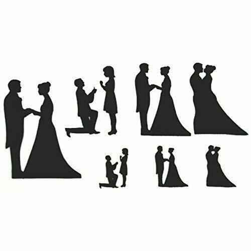 Silhouette for Decorating Cakes Couple Durable food grade plastic gallery