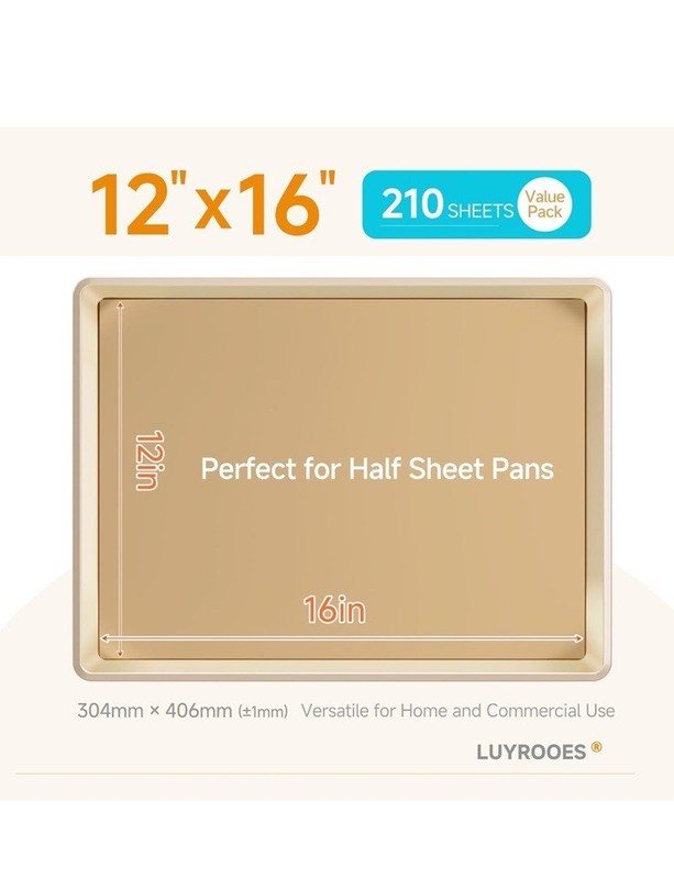 LUYROOES Pre-Cut Parchment Paper Sheets 12x16 Beige 210 Pcs , 12 boxes available gallery