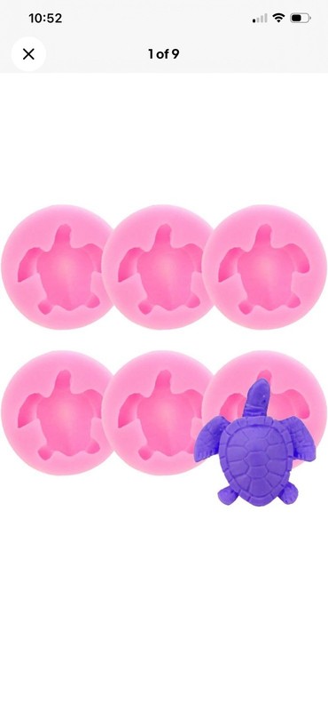 6 PACK Sea Turtle Silicone Molds 3D Turtle Candy Fondant Mold Tortoise Chocolate