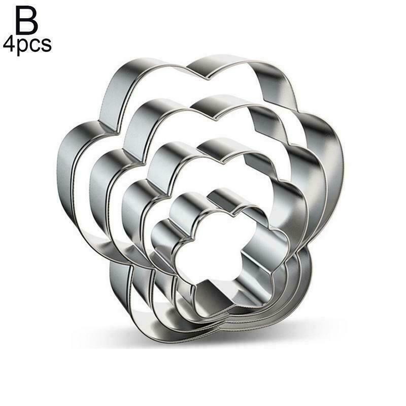 4Pcs/Set Dog Bone Shaped Biscuit Cake Cookie Cutter Mold Mould USA