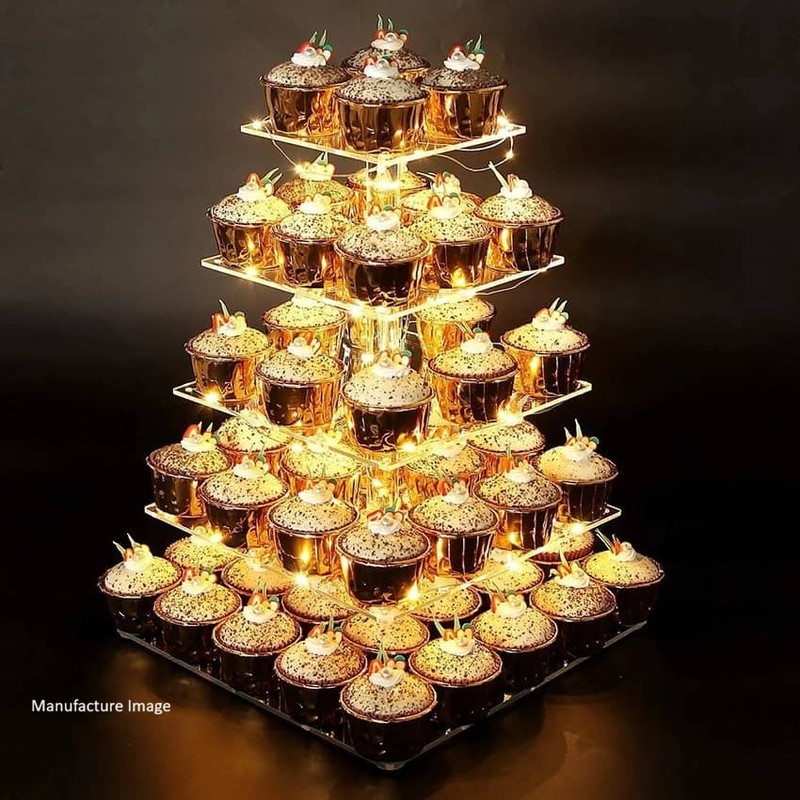5-Tier Acrylic Cupcake Tower with LED Lights by Vdomus gallery